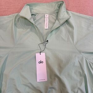 Alo yoga green 1/4!zip crop jacket